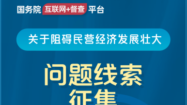 美女逼黄色网站进入入口国务院“互联网+督查”平台公开征集阻碍民营经济发展壮大问题线索